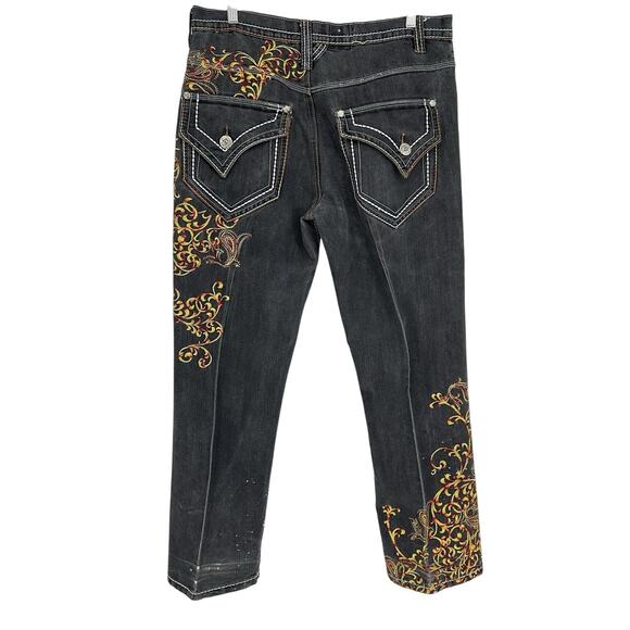 Delf Trading Imperious Jeans Mens 36x30 Denim Y2k 90s Baggy Wide Hip Hop Grunge - Picture 1 of 16